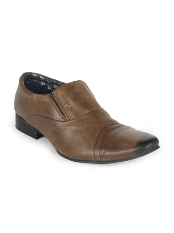 Provogue Men Tan Brown Leather Casual Shoes