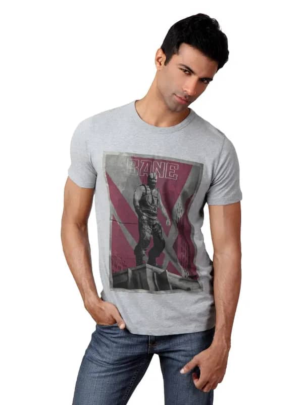 French Connection Men Grey Melange T-shirt