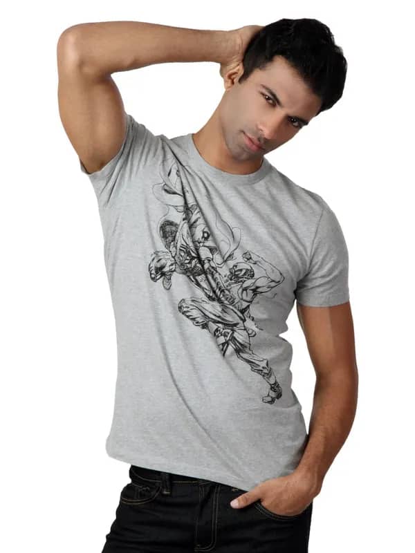 French Connection Men Grey Melange T-shirt