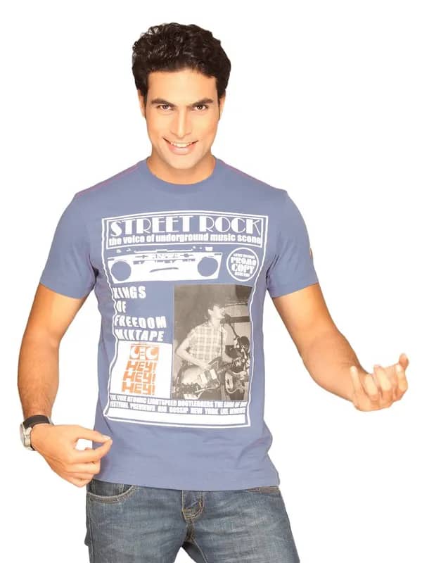 ADIDAS Men's Prt Blue T-shirt