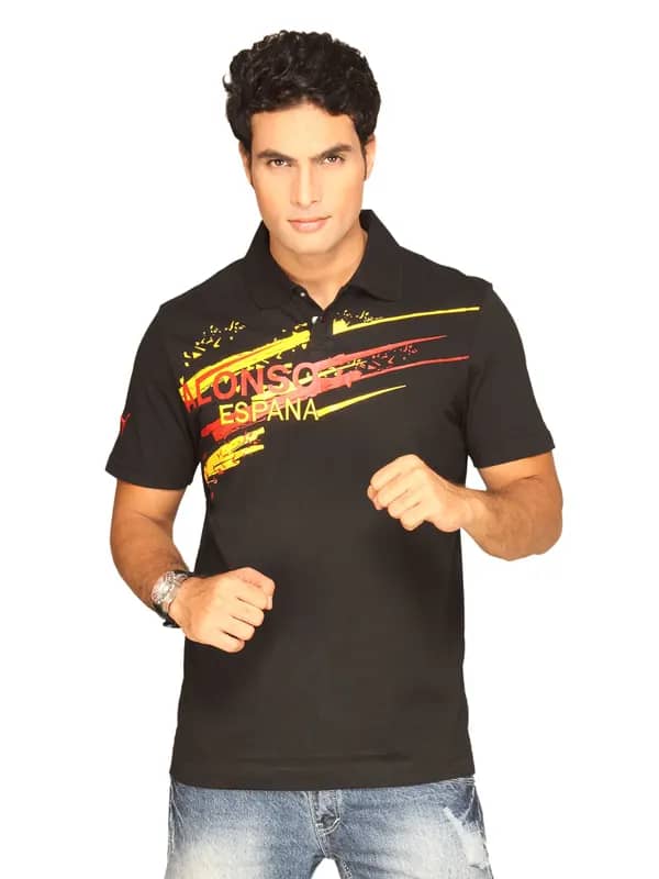 Puma Men's Alonso Lifestyle Polo Black T-shirt
