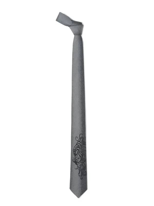Hakashi Men Grey Silk Tie