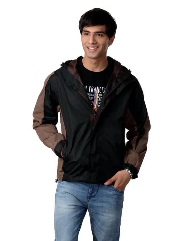 Just Natural Men Black Rain Jacket