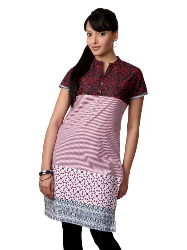 Vishudh Women Red & White Kurta