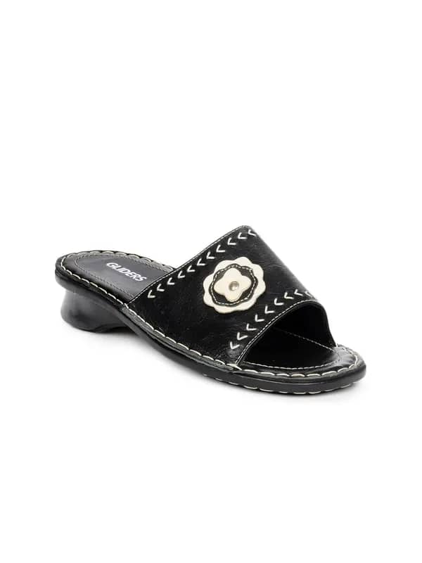 Gliders Women Black Sandals