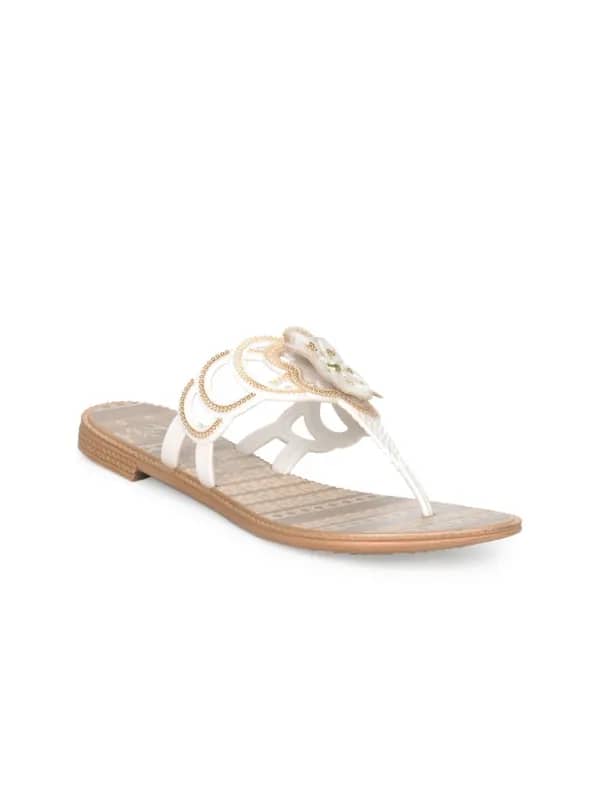 Grendha Women White & Brown Flats