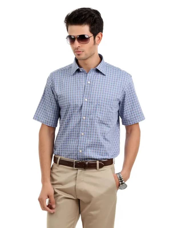 Arrow Men Grey Check Slim Fit Shirt