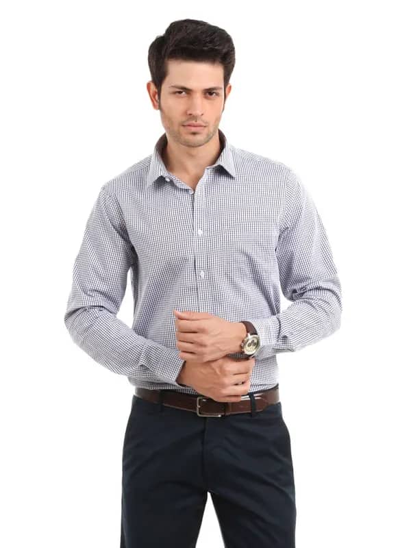 Arrow New York Men Blue Check Slim Fit Shirt