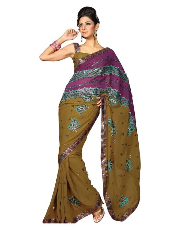 FNF Brown Wedding Collection Sari