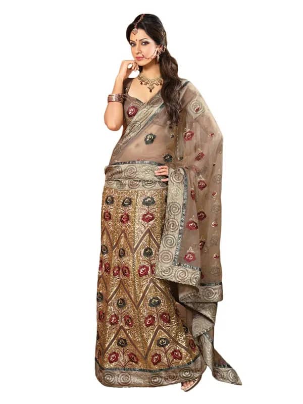 FNF Brown & Gold Bridal Collection Lehenga Choli