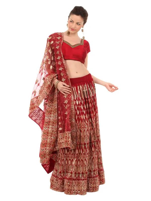FNF Red Bridal Collection Lehenga Choli