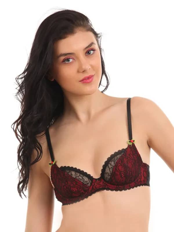 Avirate Red & Black Bra