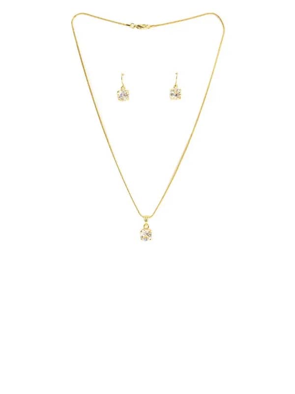Estelle Women Gold Earring & Pendant Set