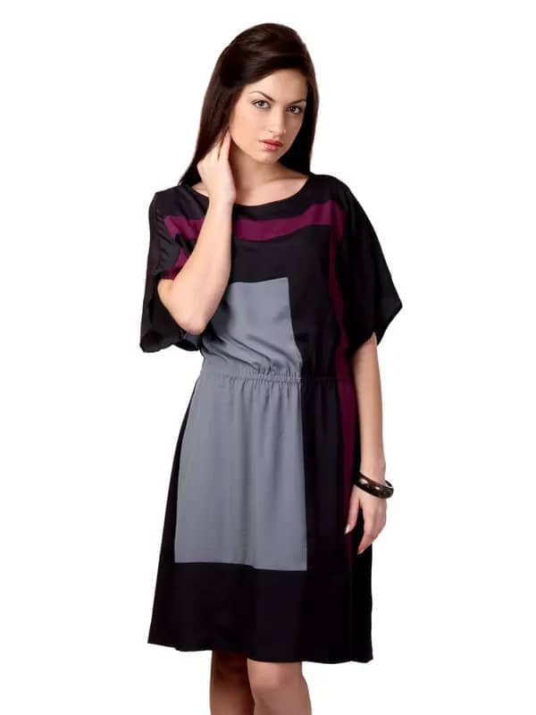 Avirate Black & Purple Dress