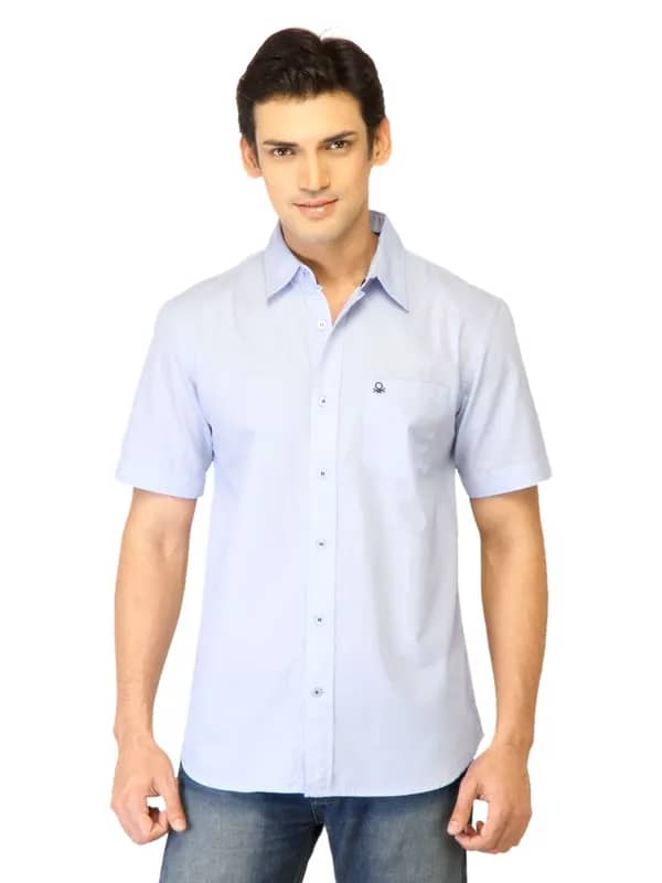 UCB Men Basic Logo Light Blue Shirt