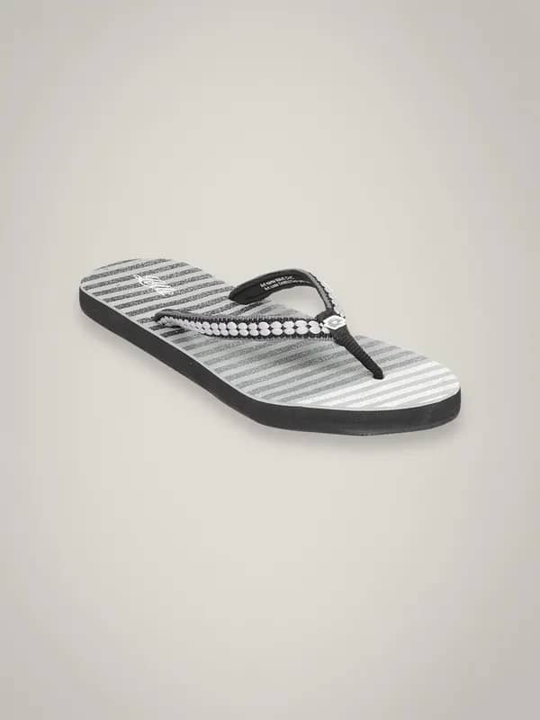 Lotto Women's Wave Chic Black Grey Flip Flop