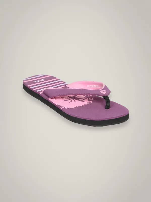 Lotto Women's Sunsets Black Purple Flip Flop