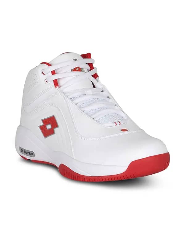 Lotto Men's Basketball White Red Shoe