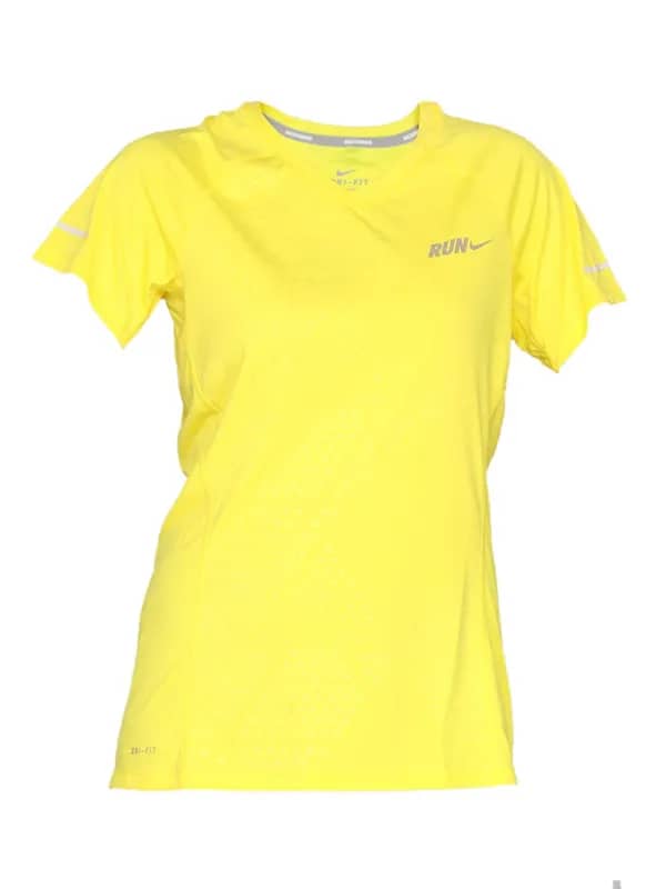 Nike Women's Embossed Yellow T-shirt