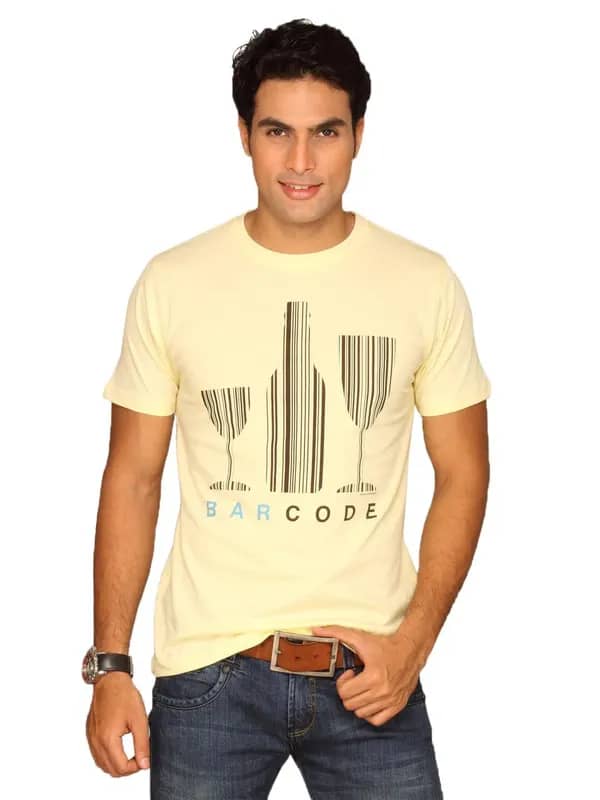 Inkfruit Men's Barcode Lemon Yellow T-shirt