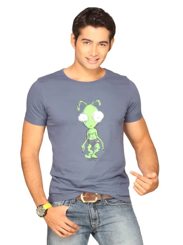 UCB Men's The Graphic Alien Print Navy Blue T-shirt