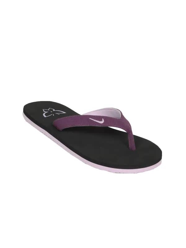 Nike Women Butterfly Thong Black Purple Flip Flops