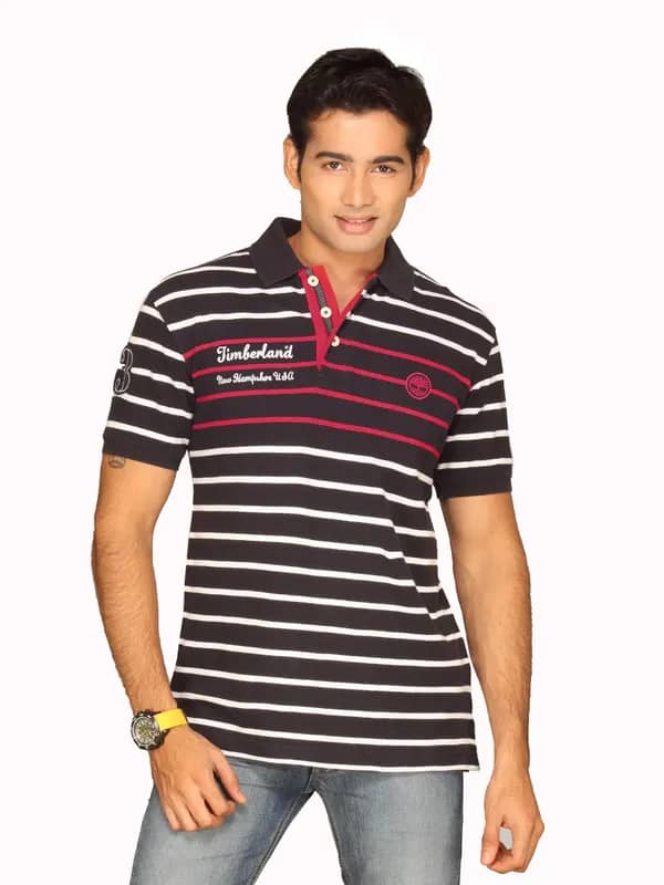 Timberland Men's Nautical Stripe Pique Navy T-shirt