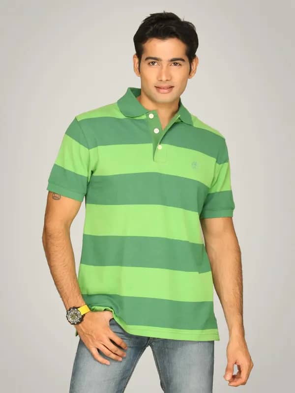 Timberland Men's Rugby Stripe Pique Juniper Green T-shirt