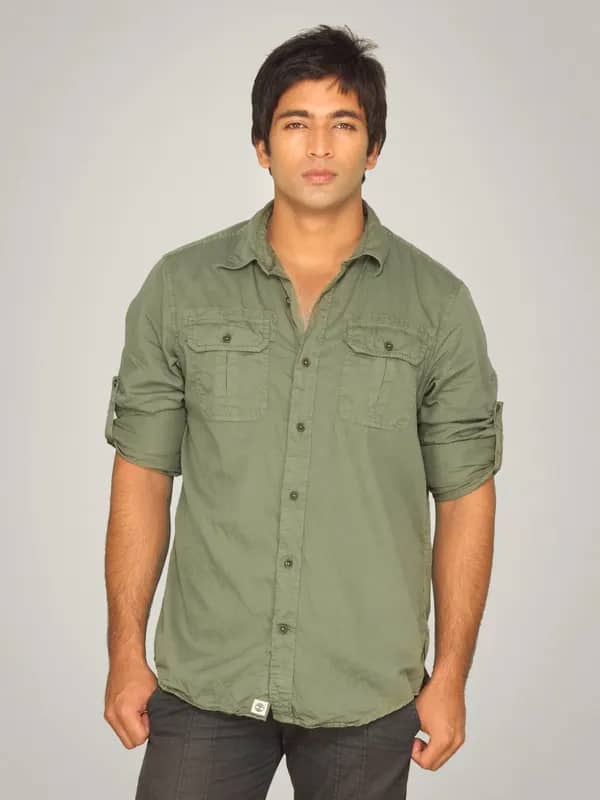 Timberland Men Vintage Rugged Green Shirt