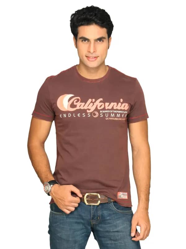 s.Oliver Men's Valentine Brown T-shirt