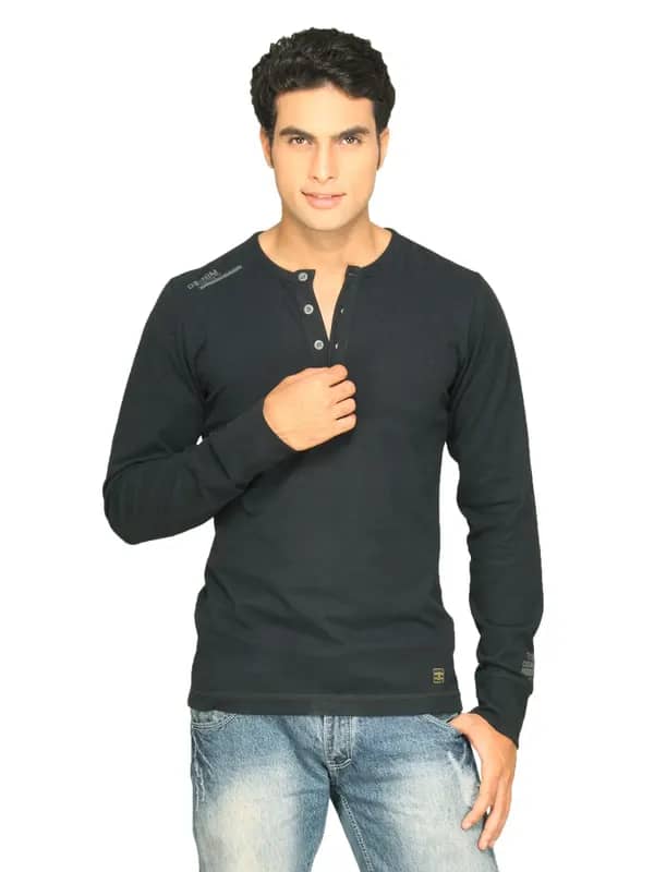 s.Oliver Men's De-Nim Black T-shirt