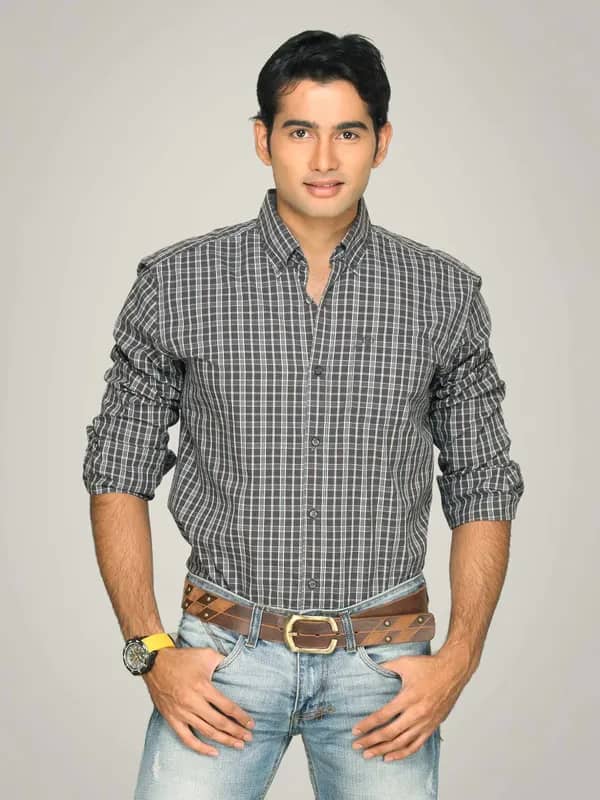 s.Oliver Men Grey White Check Shirt