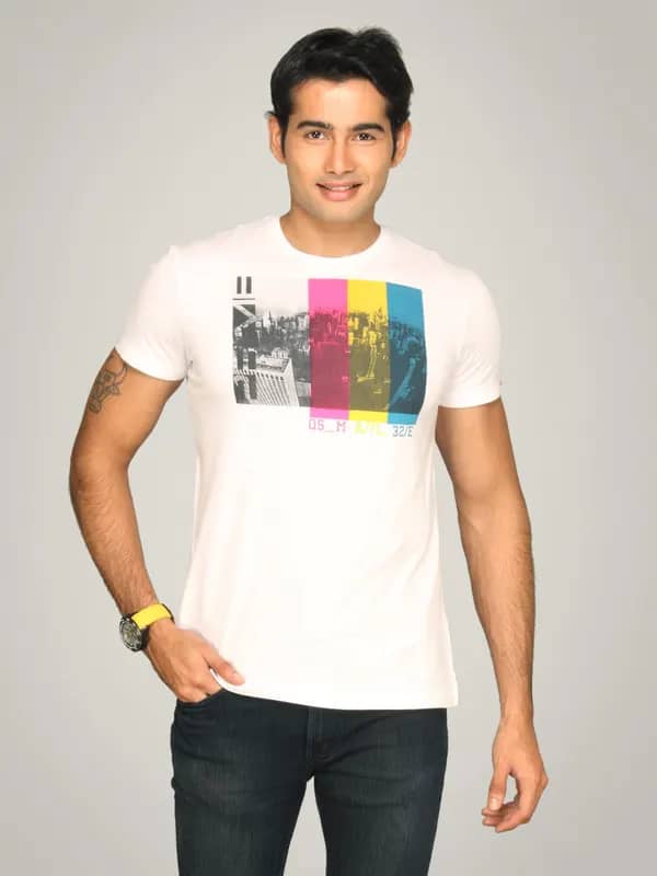 s.Oliver Men's Qsm White T-shirt