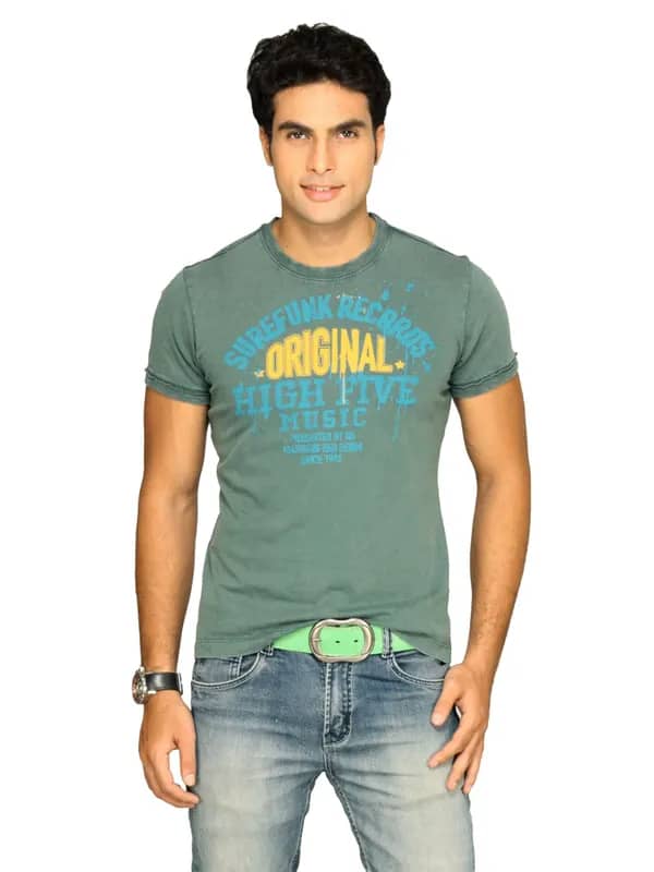 s.Oliver Men's Surefunk Records Blue T-shirt