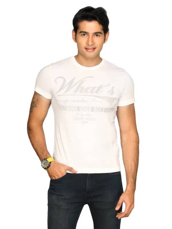 s.Oliver Men's What Up Cracker White T-shirt