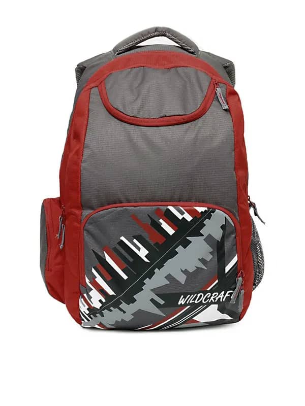 Wildcraft Unisex Grey & Red Backpack