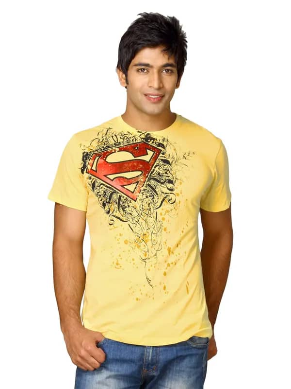 Superman Men's Foil Yellow T-shirt