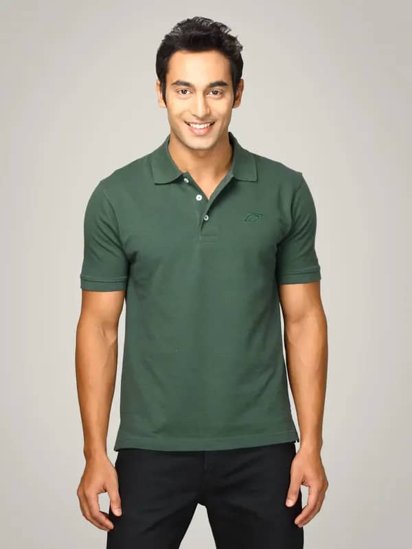 Proline Men Green Polo T-shirt