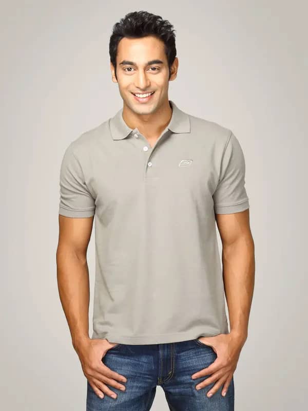 Proline Men Grey Polo T-shirt