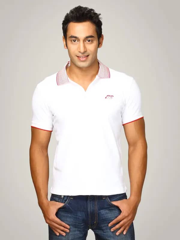 Proline Men White Polo T-shirt