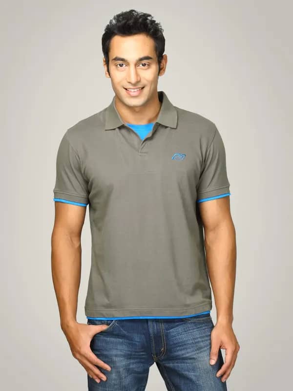 Proline Men Grey Polo T-shirt