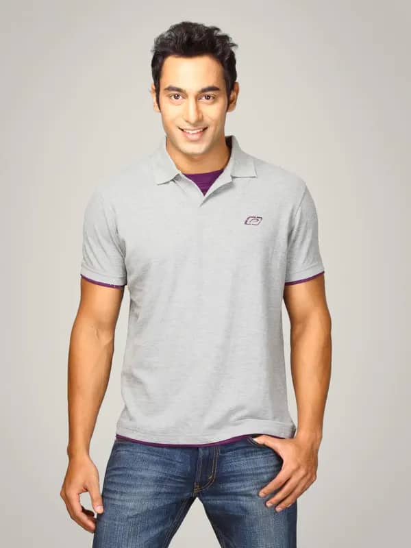Proline Men Grey Polo T-shirt