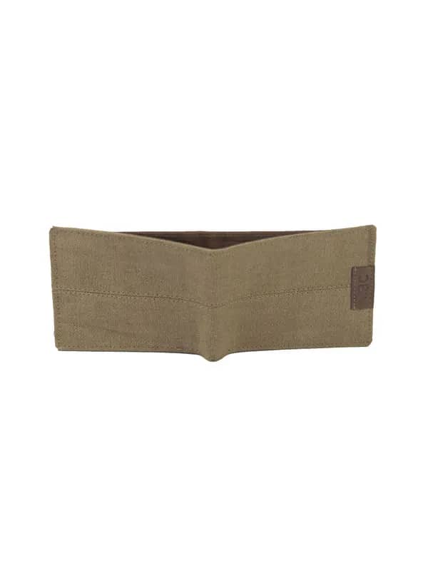 Wrangler Men Canvas Dark Brown Leather Wallet