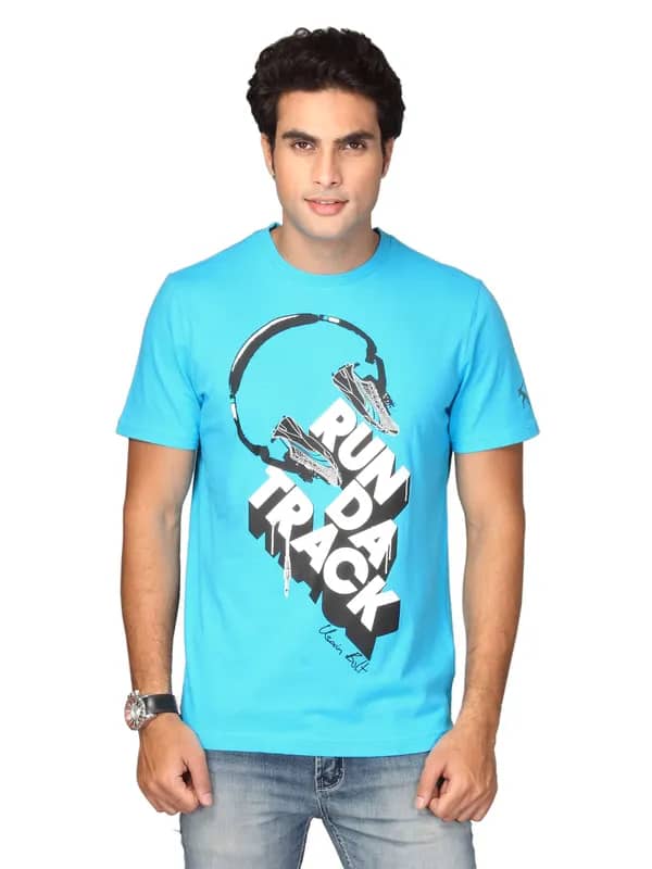 Puma Men's Slogan Blue T-shirt