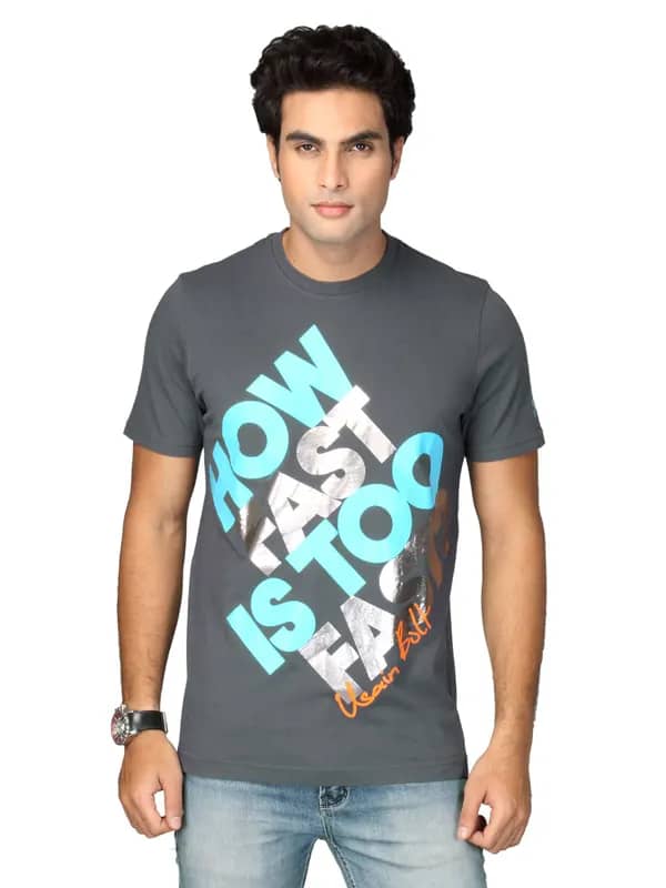 Puma Men's Slogan Grey T-shirt