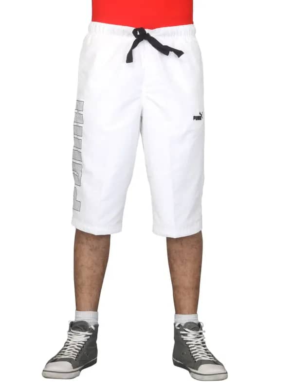 Puma Men's Long Logo Bermuda White Short
