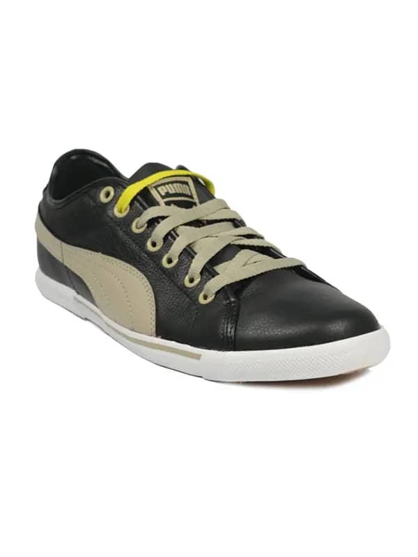 Puma Men's Benecio Leather Black Plaza Taupe Shoe