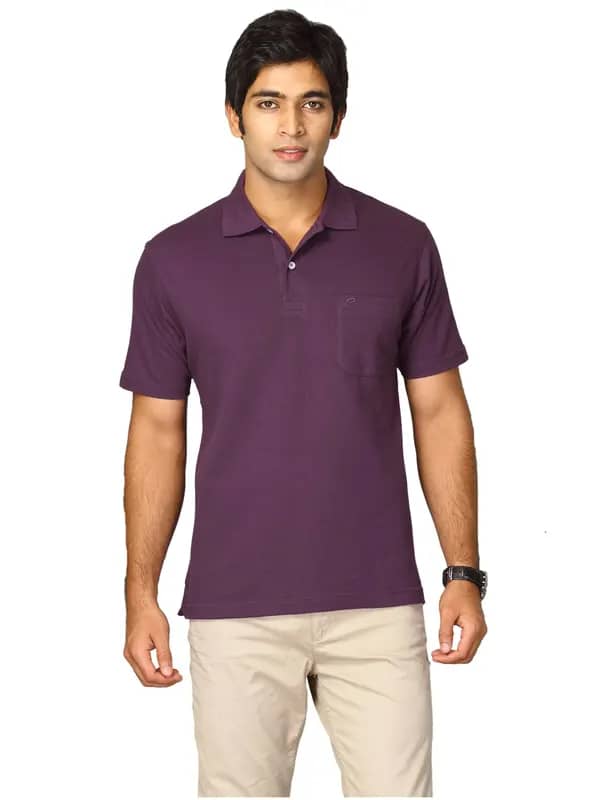 Proline Men Purple Polo T-shirt