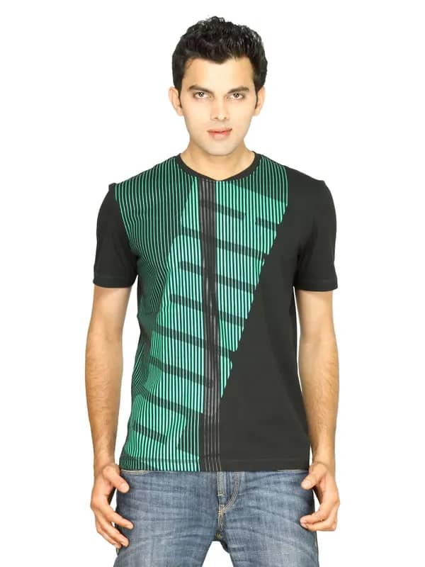 Puma Men's Tech Graphic Black Green T-shirt