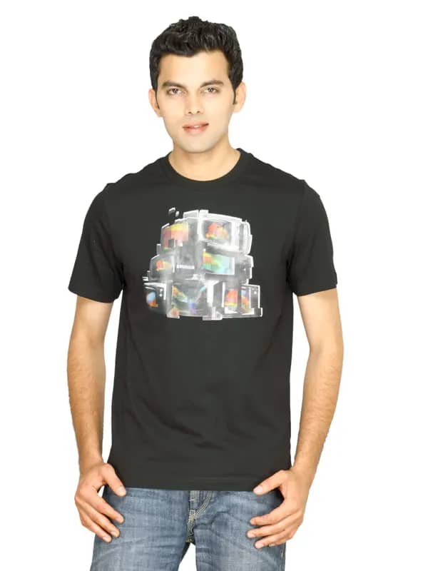 Puma Men's Glitch Music TV Black White T-shirt